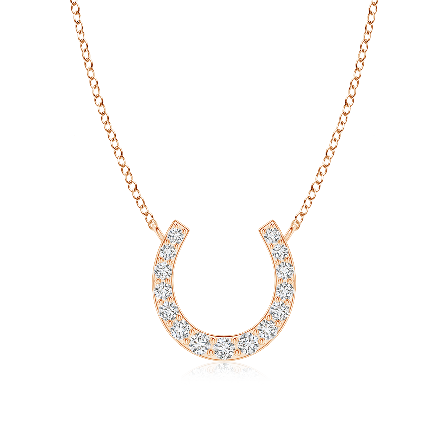 Lab Grown Diamond Horseshoe Pendant Necklace - Main Image