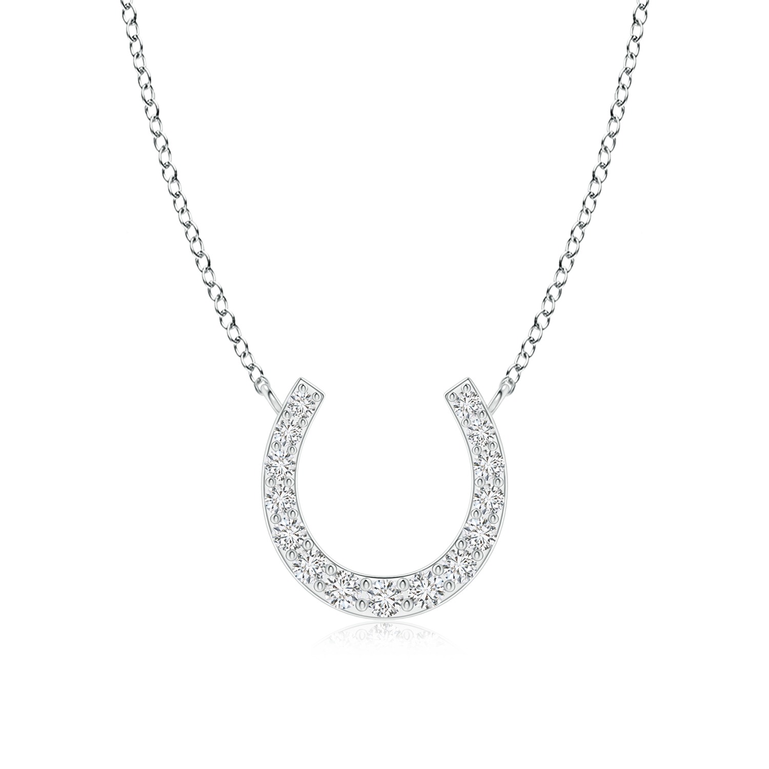 Lab Grown Diamond Horseshoe Pendant Necklace - Main Image
