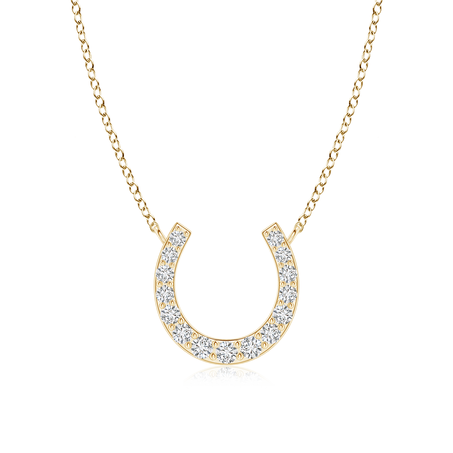 Lab Grown Diamond Horseshoe Pendant Necklace - Main Image