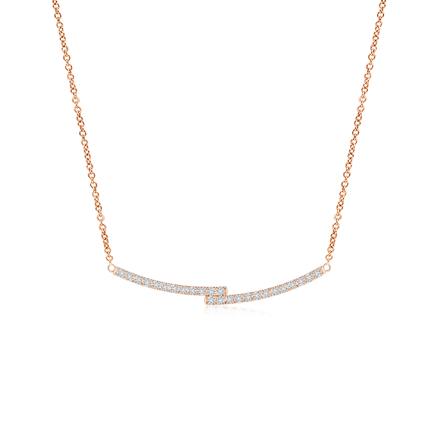 Lab Grown Diamond Horizontal Double Bar Necklace - Main Image