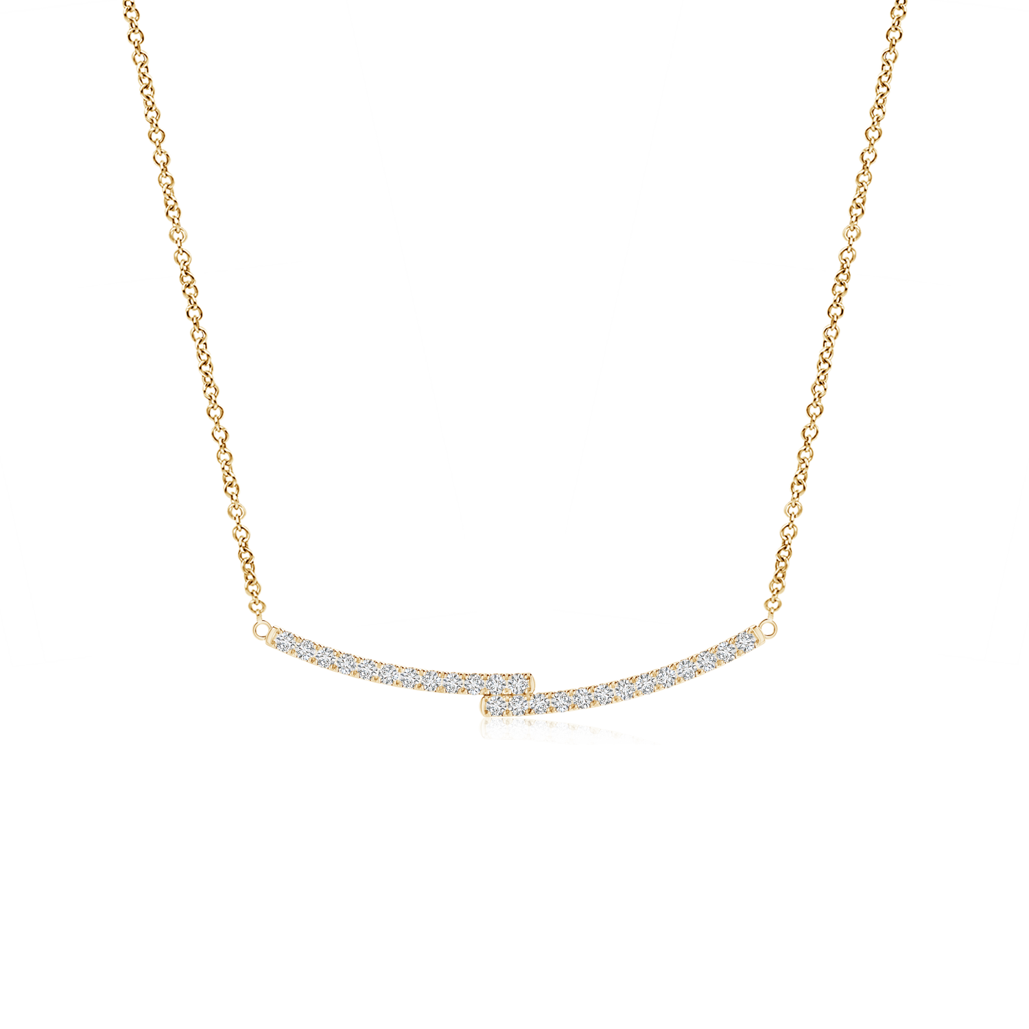 Lab Grown Diamond Horizontal Double Bar Necklace - Main Image