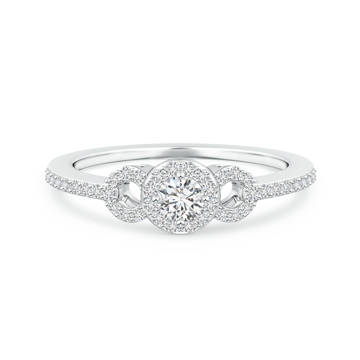Triple Framed Lab Grown Diamond Halo Ring - Main Image