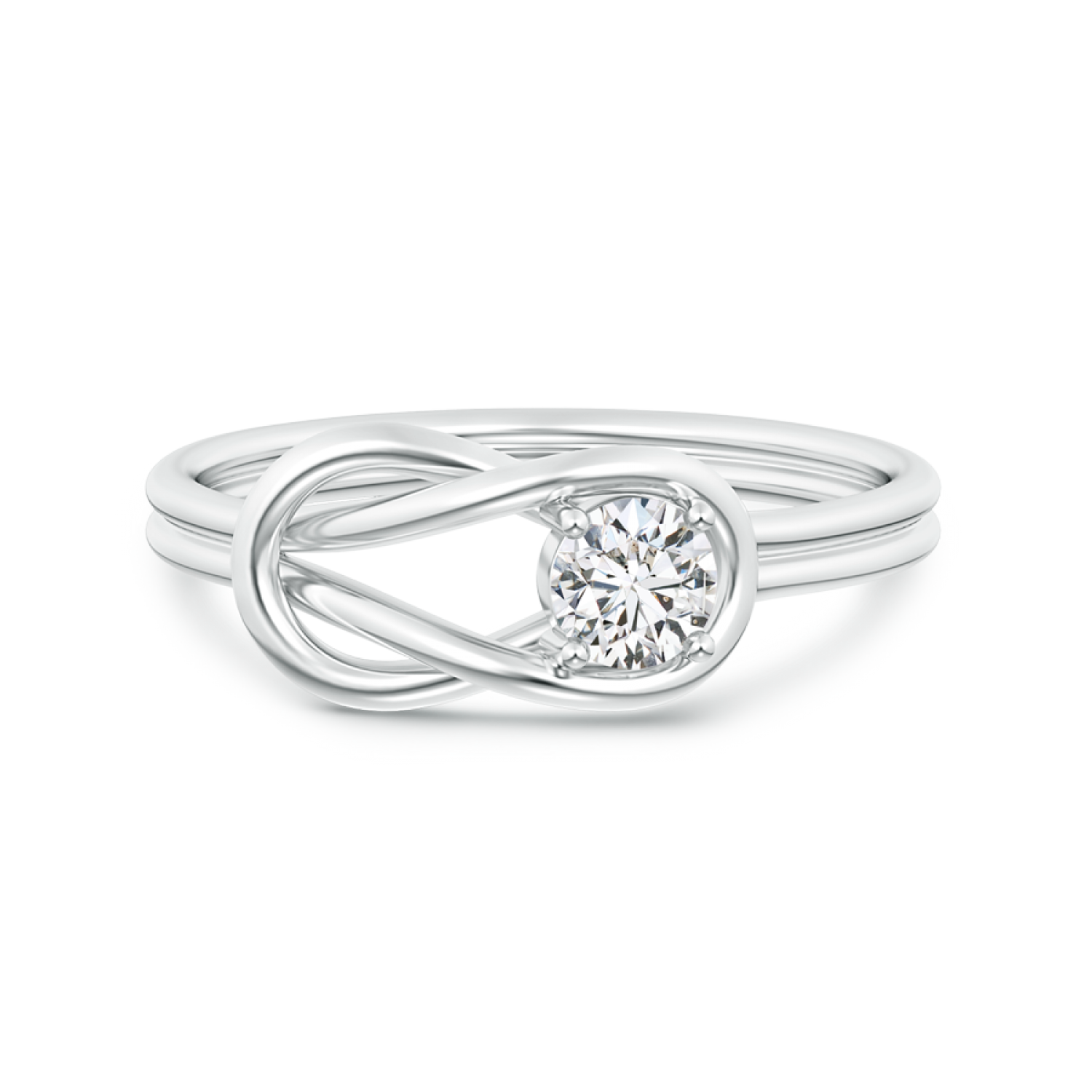 Solitaire Lab Grown Diamond Infinity Knot Ring - Main Image