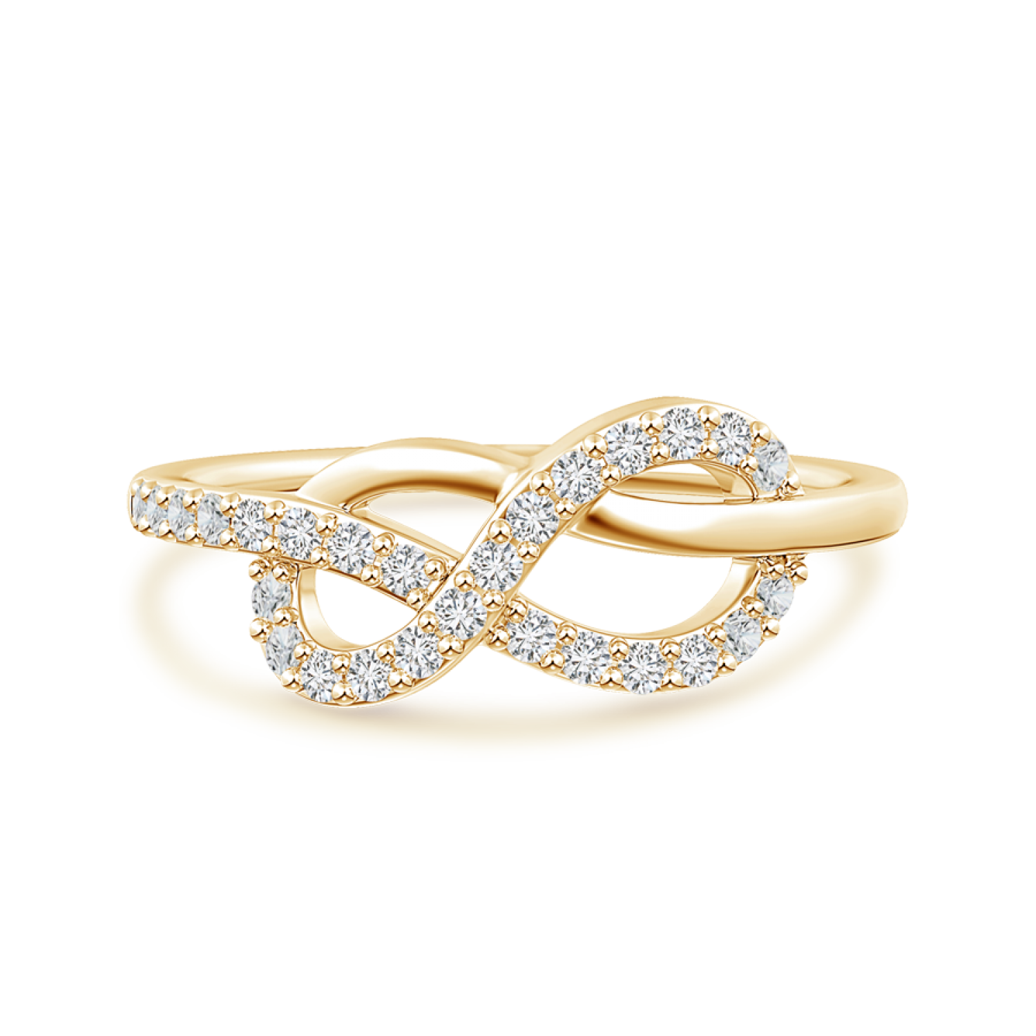 Round Lab Grown Diamond Infinity Knot Ring - Main Image