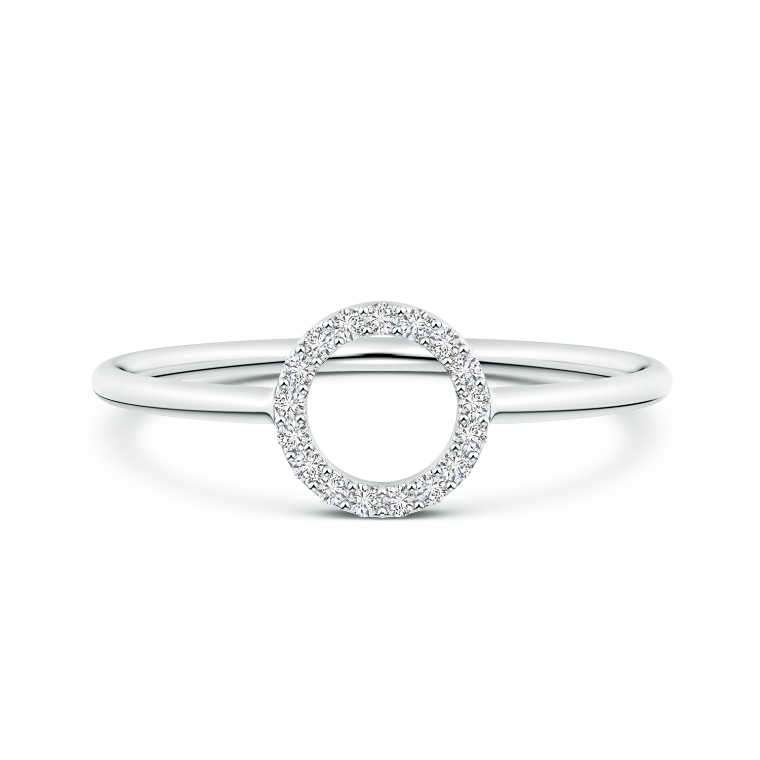 Round Lab Grown Diamond Open Circle Ring - Main Image
