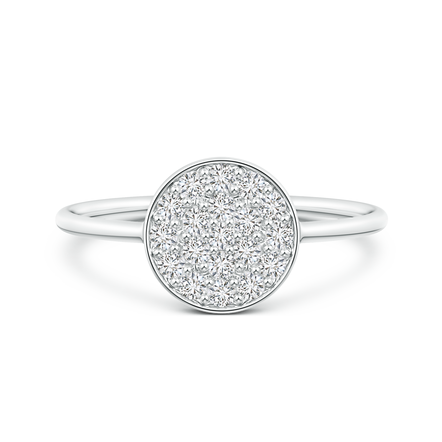 Pave Set Lab Grown Diamond Starry Disc Ring - Main Image