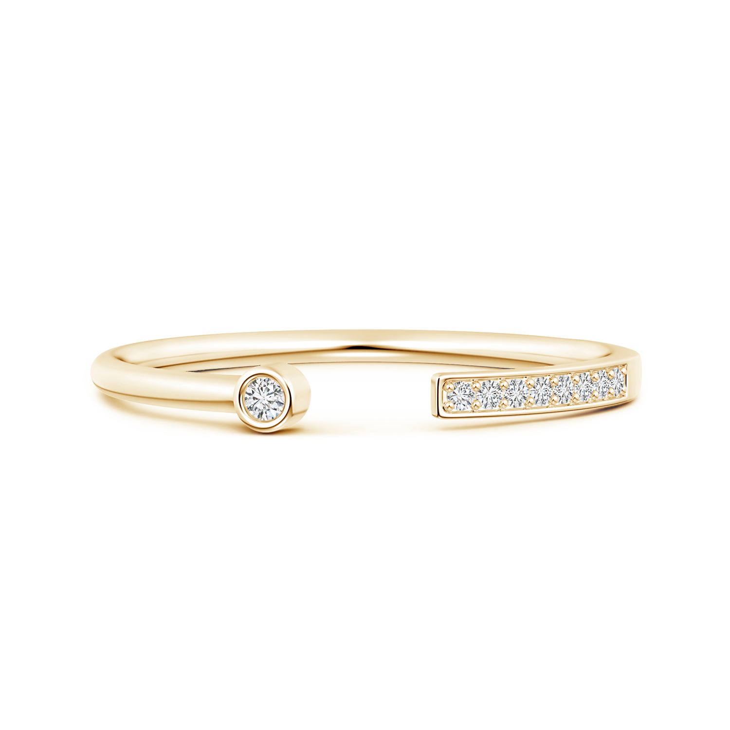 Bezel Set Lab Grown Diamond Open Ring - Main Image