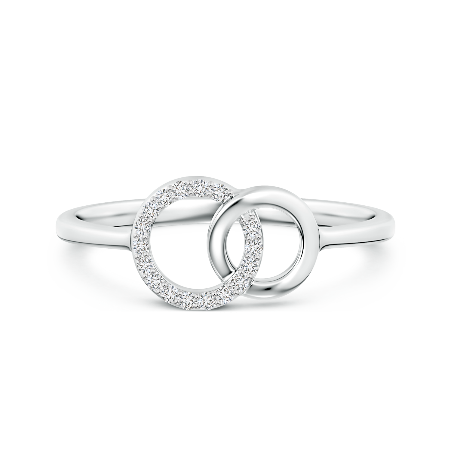 Lab Grown Diamond Double Interlocking Circle Ring - Main Image