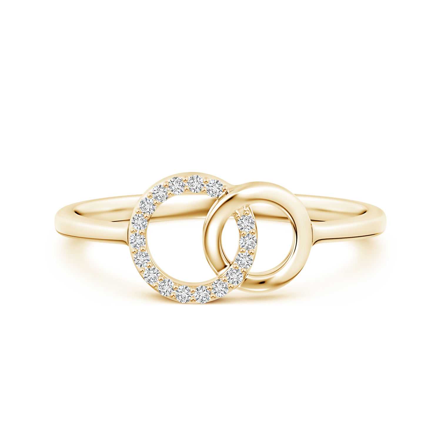 Lab Grown Diamond Double Interlocking Circle Ring - Main Image