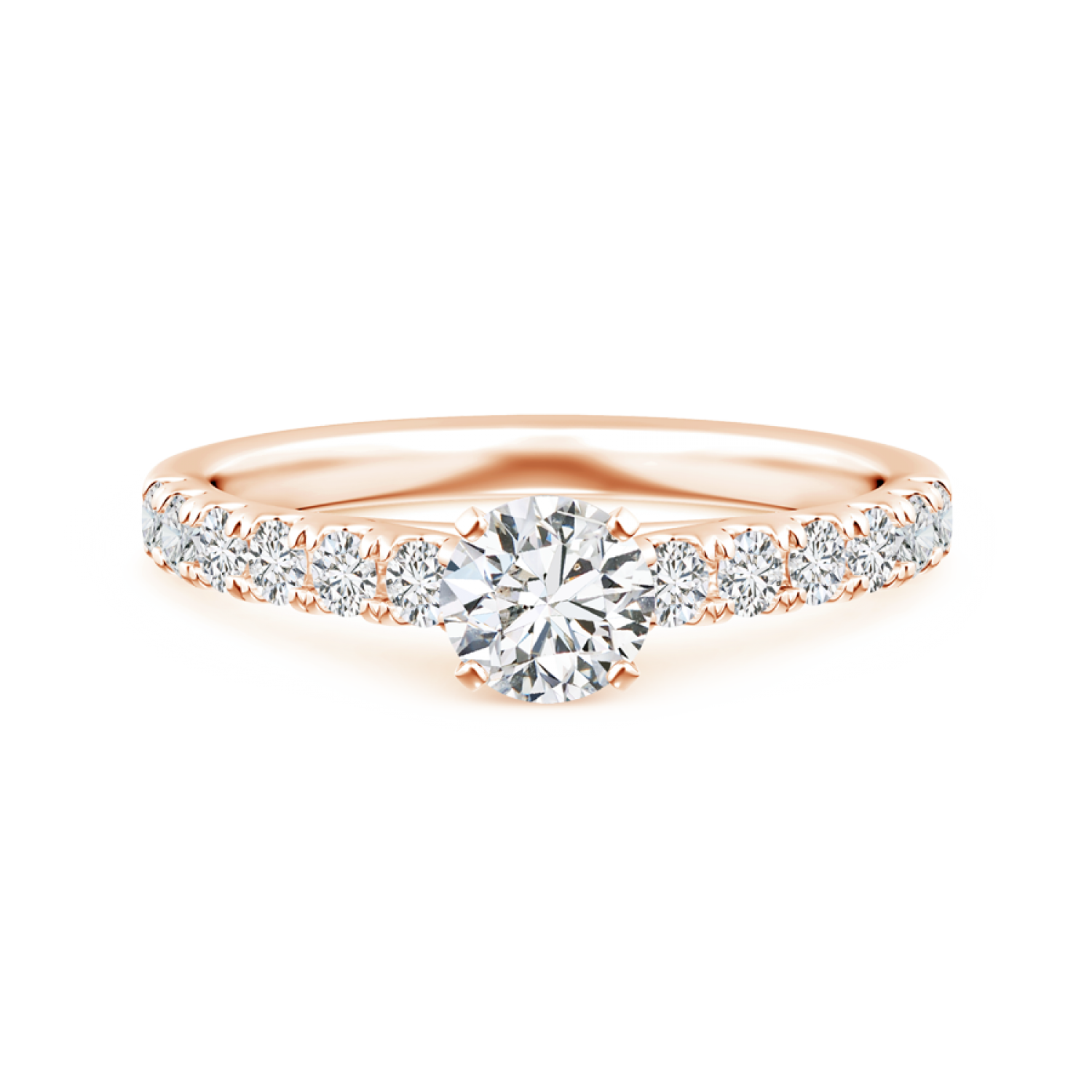 Classic Lab Grown Diamond Engagement Ring with Diamond Accents - Main Image