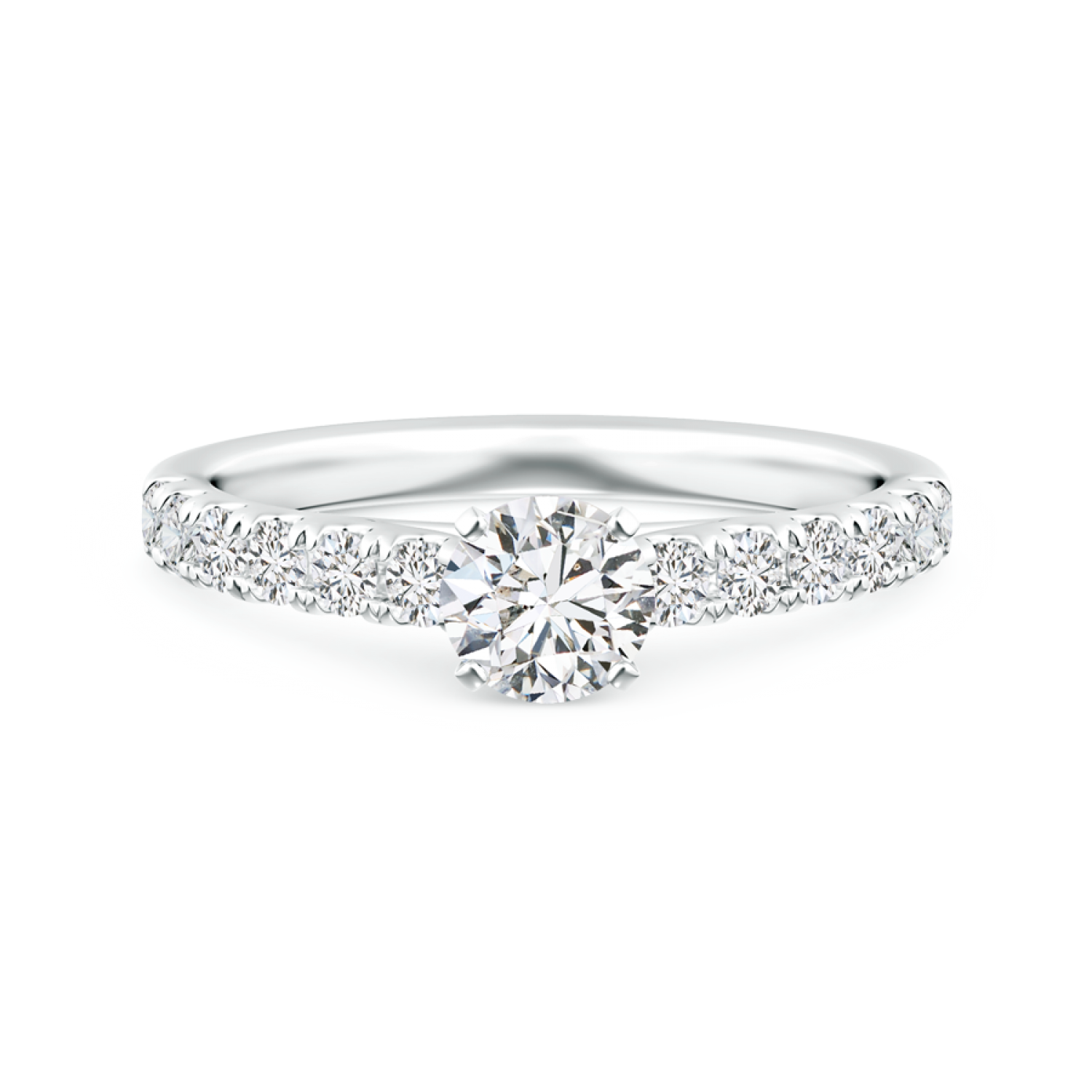 Classic Lab Grown Diamond Engagement Ring with Diamond Accents - Main Image