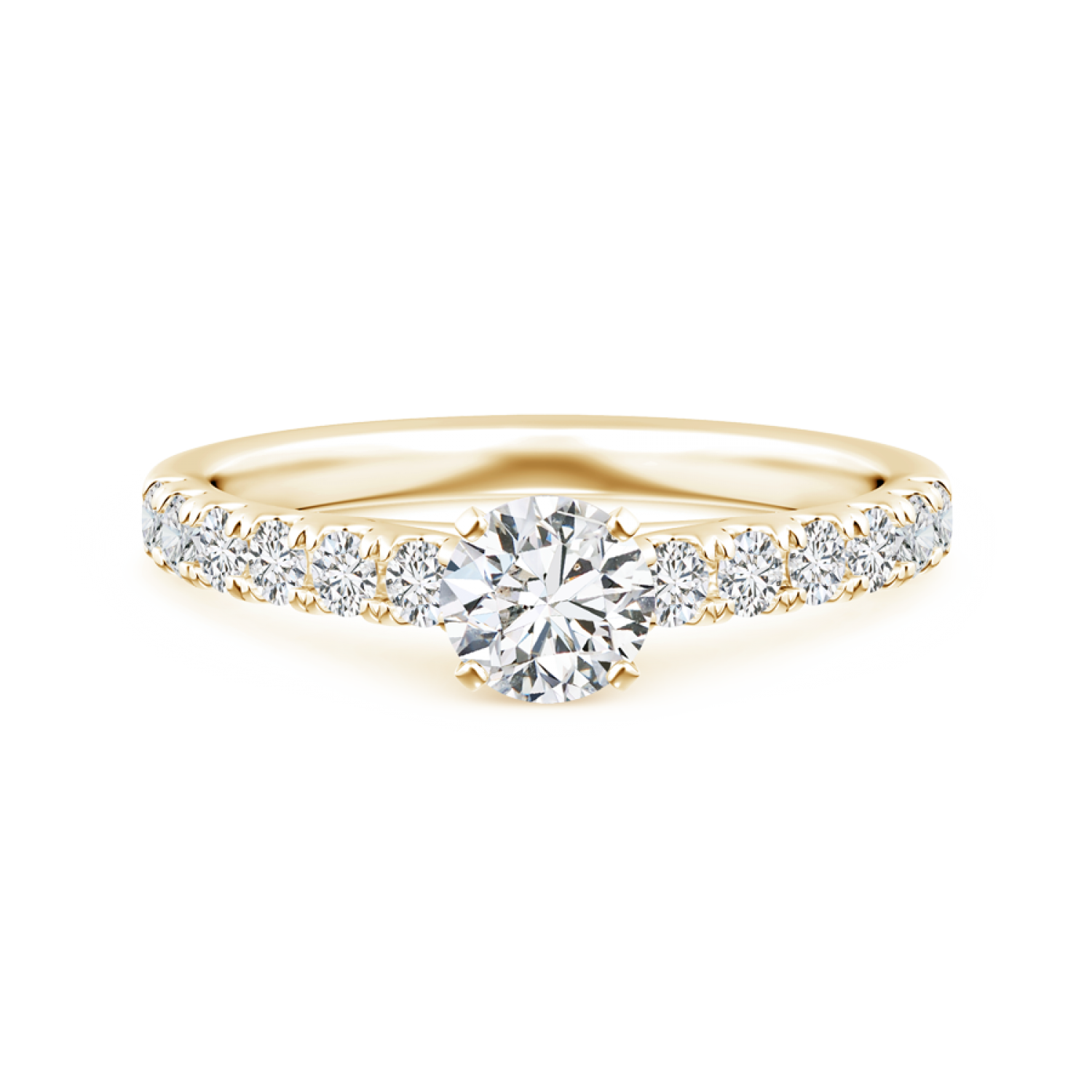 Classic Lab Grown Diamond Engagement Ring with Diamond Accents - Main Image