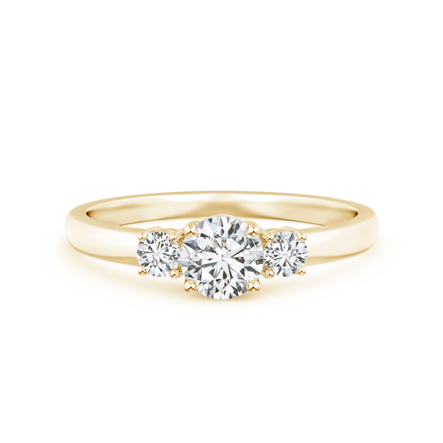 Classic Lab Grown Diamond Three Stone Engagement Ring - Main Image