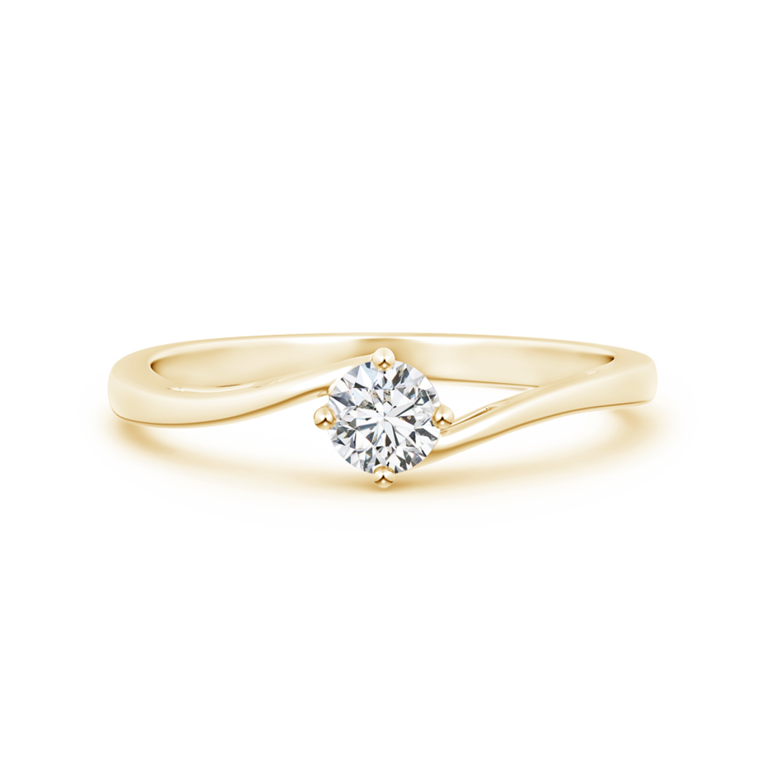 Lab Grown Diamond Solitaire Ring with Twisted Shank - Main Image