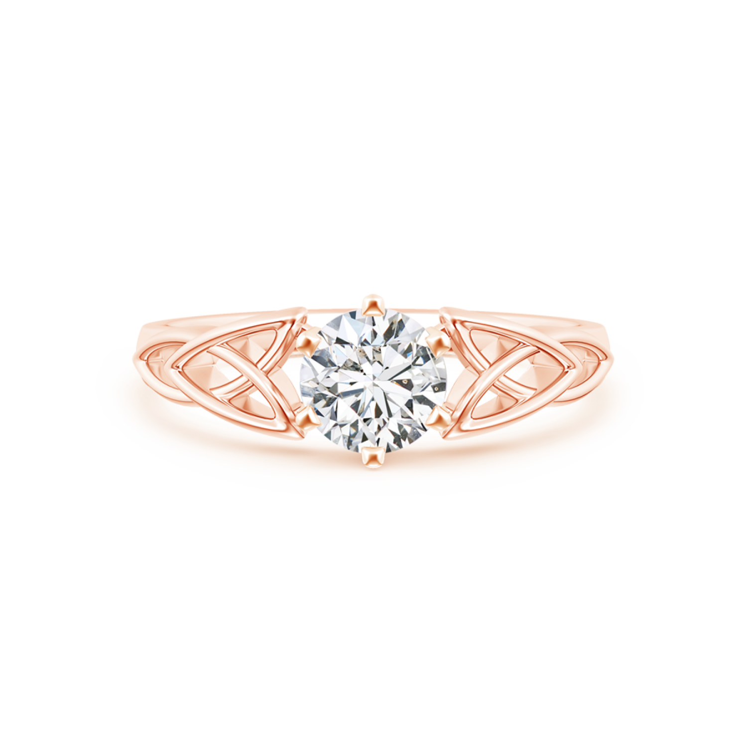 Solitaire Round Lab Grown Diamond Celtic Knot Ring - Main Image