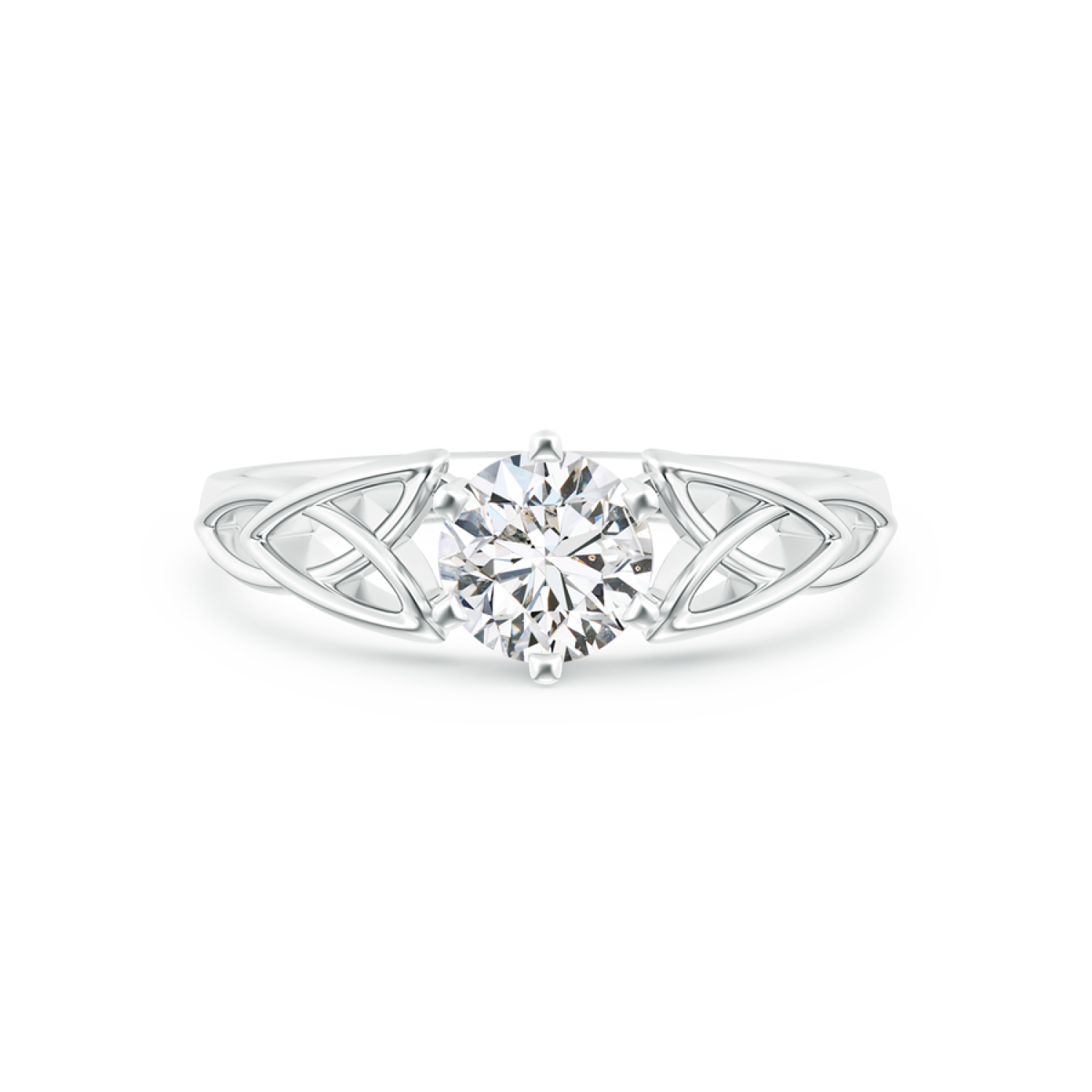 Solitaire Round Lab Grown Diamond Celtic Knot Ring - Main Image
