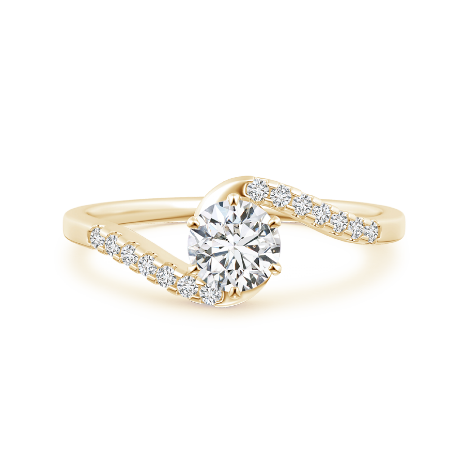 Prong Set Lab Grown Diamond Bypass Ring with Accents - Main Image
