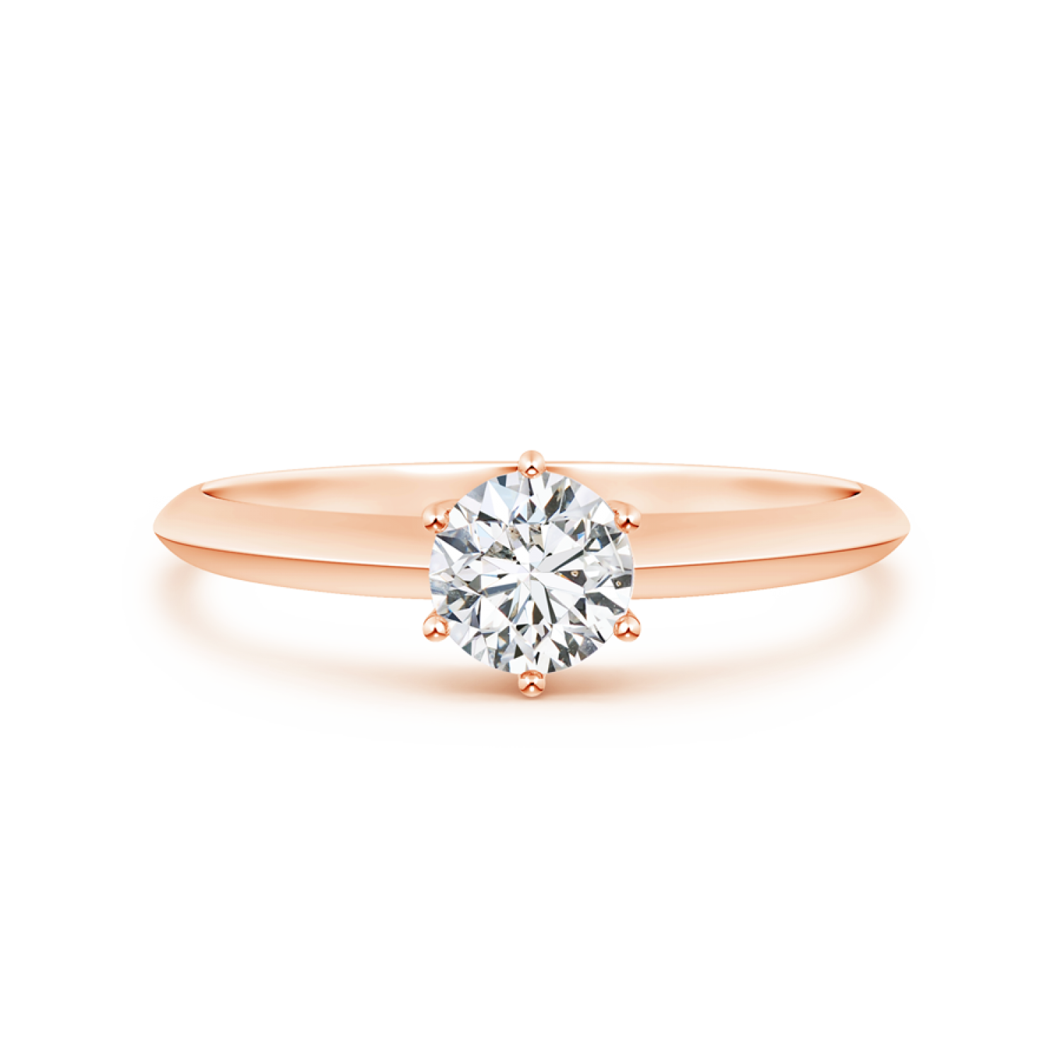 Six-Prong Round Lab Grown Diamond Solitaire Engagement Ring - Main Image