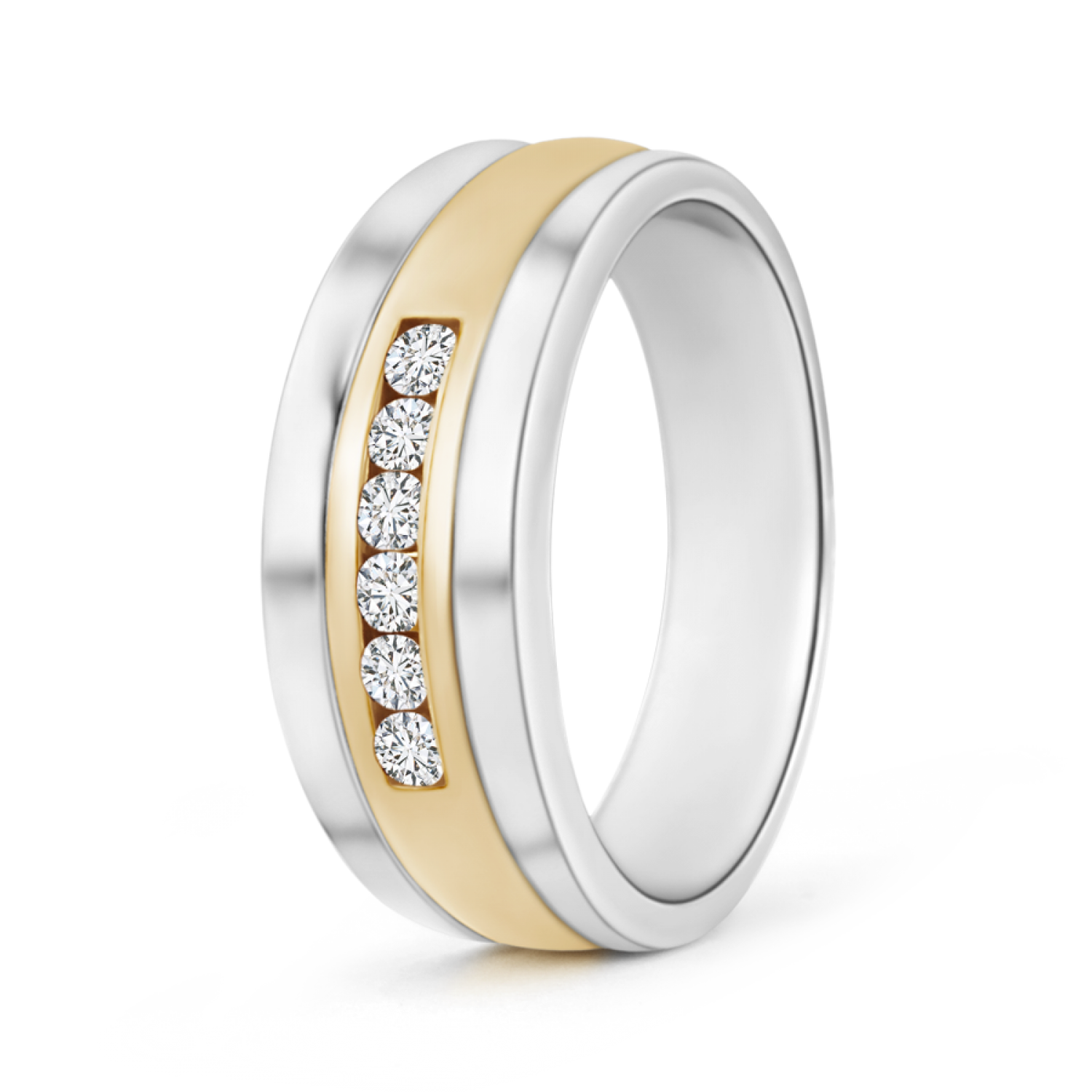 Channel Set Men Lab Grown Diamond Wedding Band - Main Image