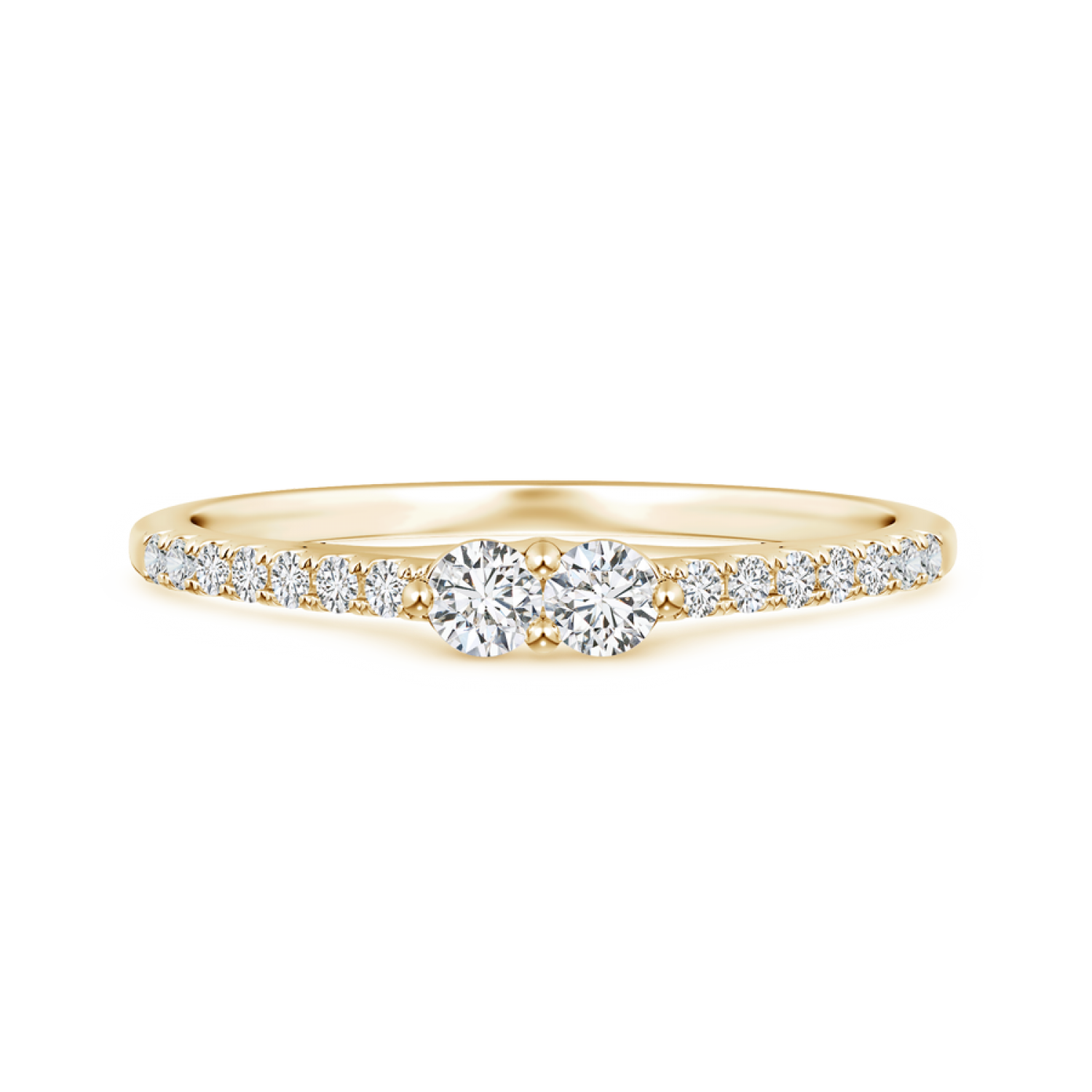 Two Stone Lab Grown Diamond Ring with Accents - Main Image