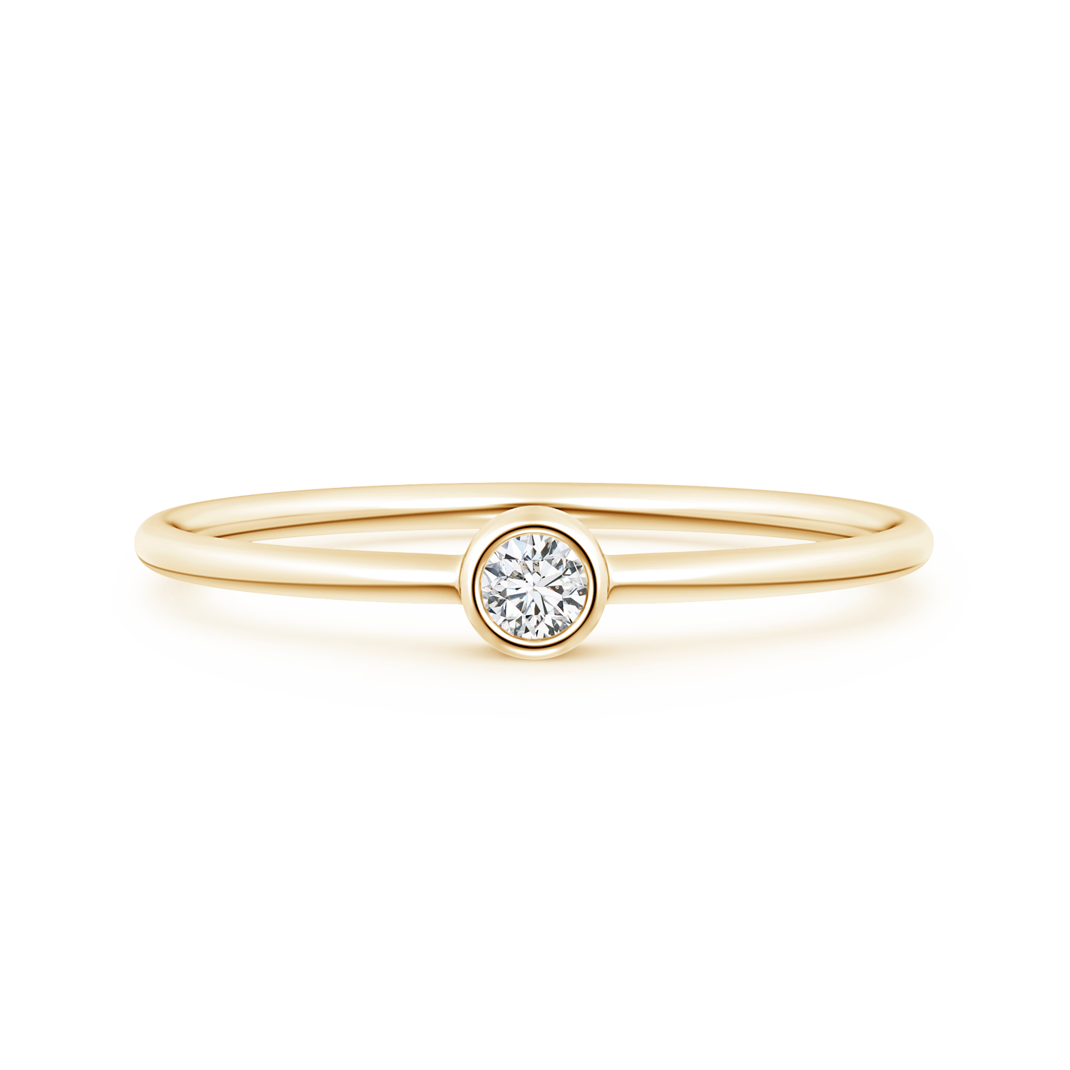 Solitaire Lab Grown Round Diamond Stackable Ring - Main Image