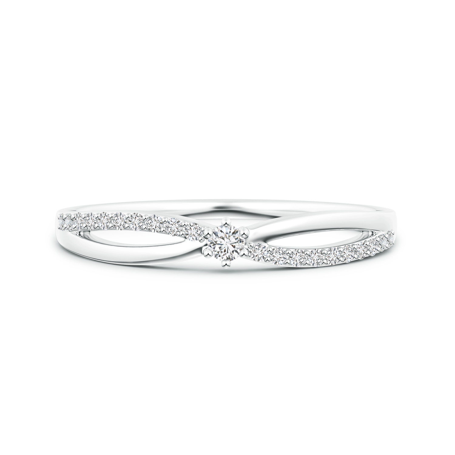Lab Grown Diamond Split Shank Promise Ring - Main Image