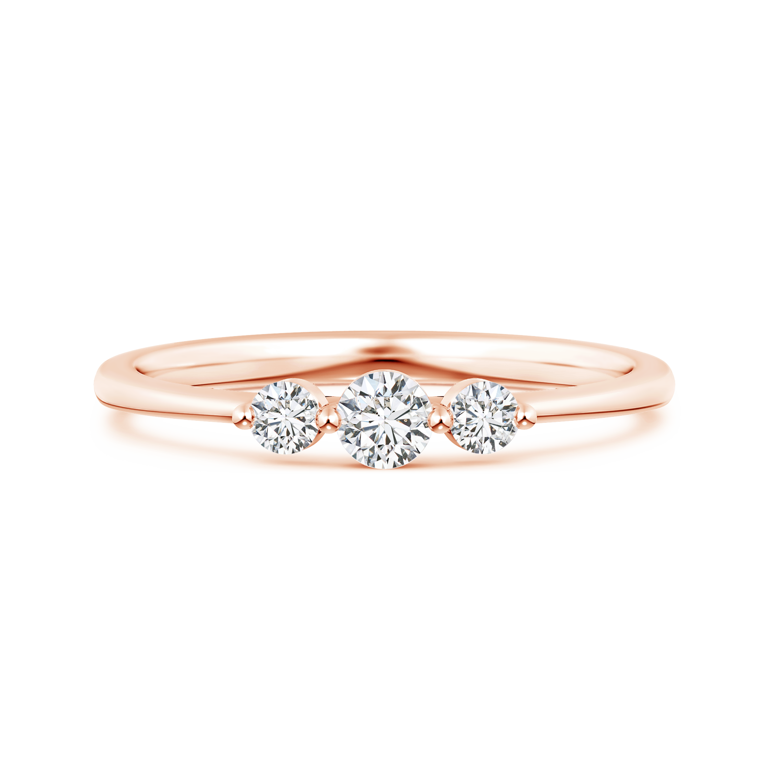 Lab Grown Diamond Three Stone Promise Ring - Main Image