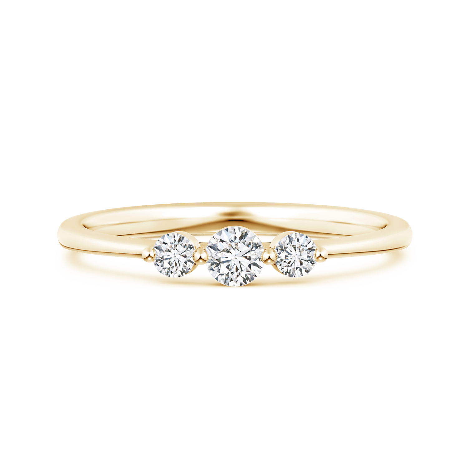 Lab Grown Diamond Three Stone Promise Ring - Main Image