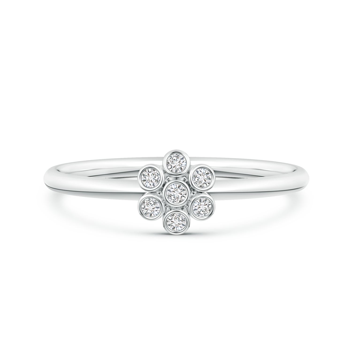 Round Lab Grown Diamond Floral Cluster Ring - Main Image