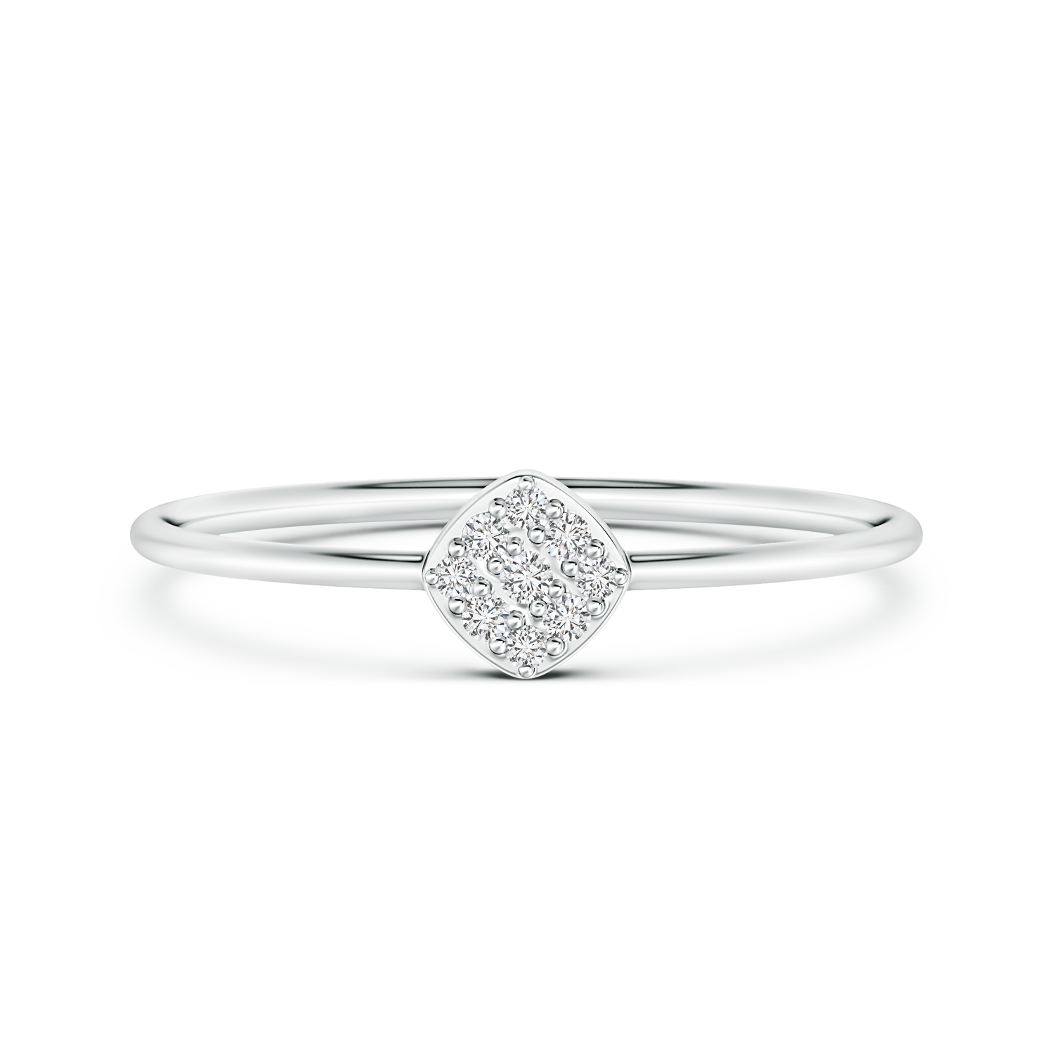 Lab Grown Diamond Cushion Cluster Promise Ring - Main Image