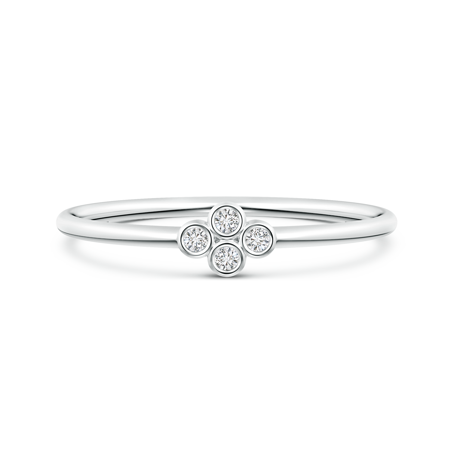 Bezel Set Lab Grown Diamond Four Stone Promise Ring - Main Image