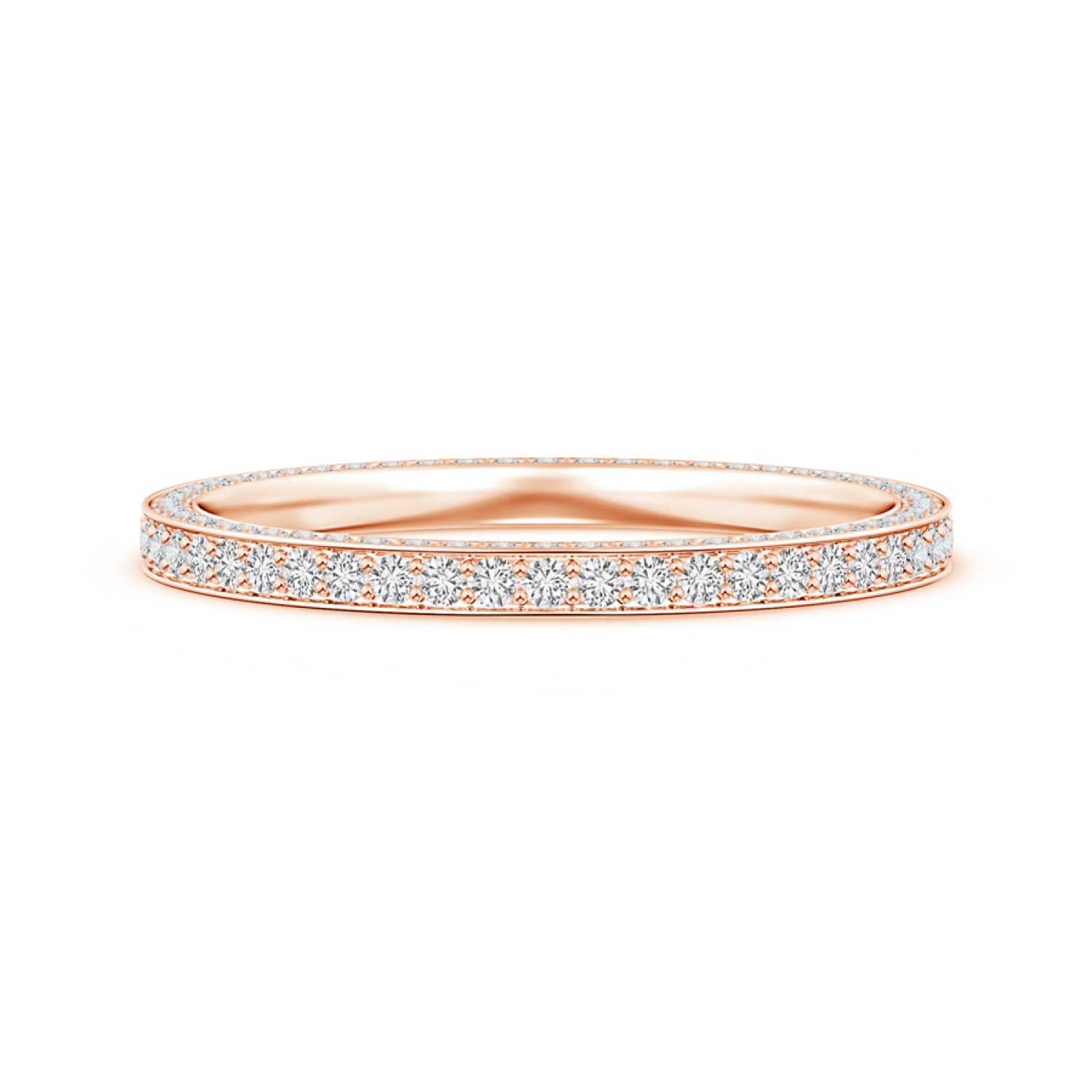 Trio Pave Lab Grown Diamond Eternity Wedding Band - Main Image