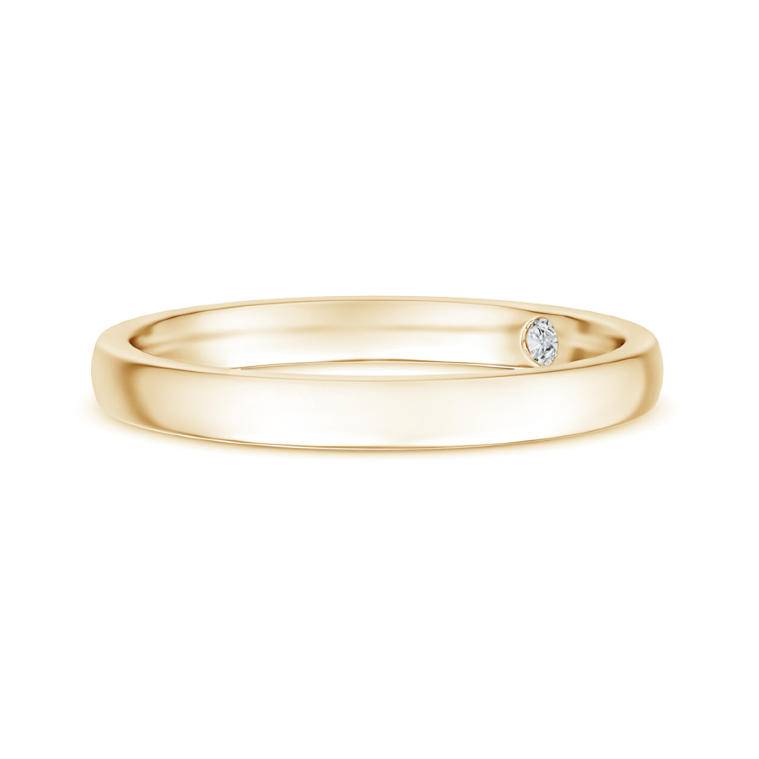 Plain wedding band with Lab Grown Secret Diamond - Main Image