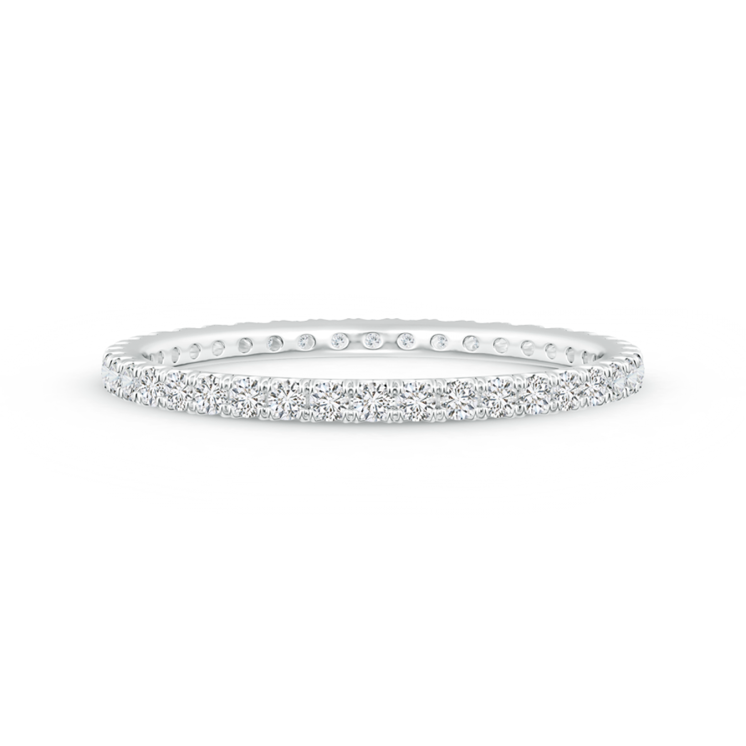 U-Pave Set Lab Grown Diamond Eternity Wedding Band - Main Image