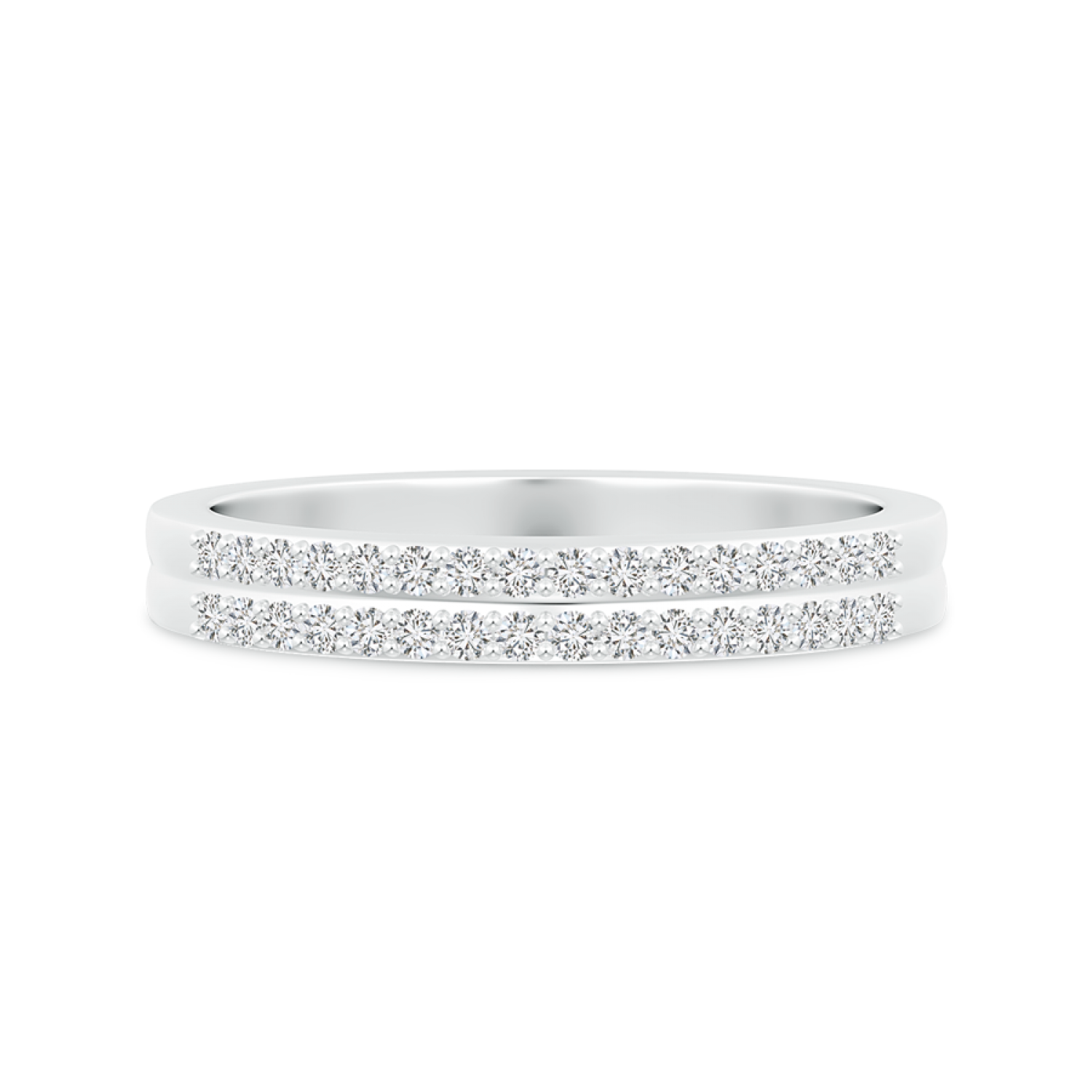 Twin Row Lab Grown Diamond Half Eternity Wedding Band - Main Image