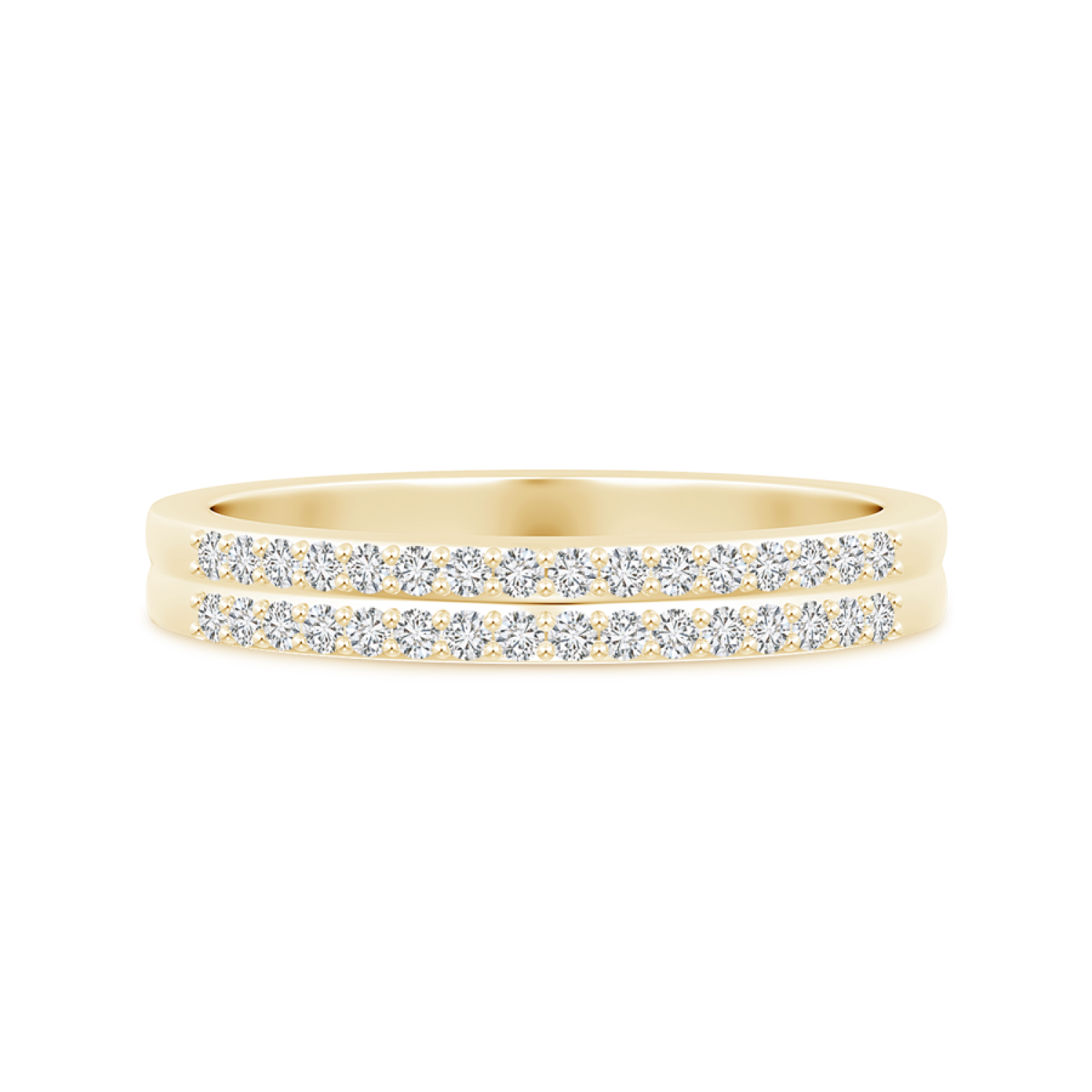 Twin Row Lab Grown Diamond Half Eternity Wedding Band - Main Image