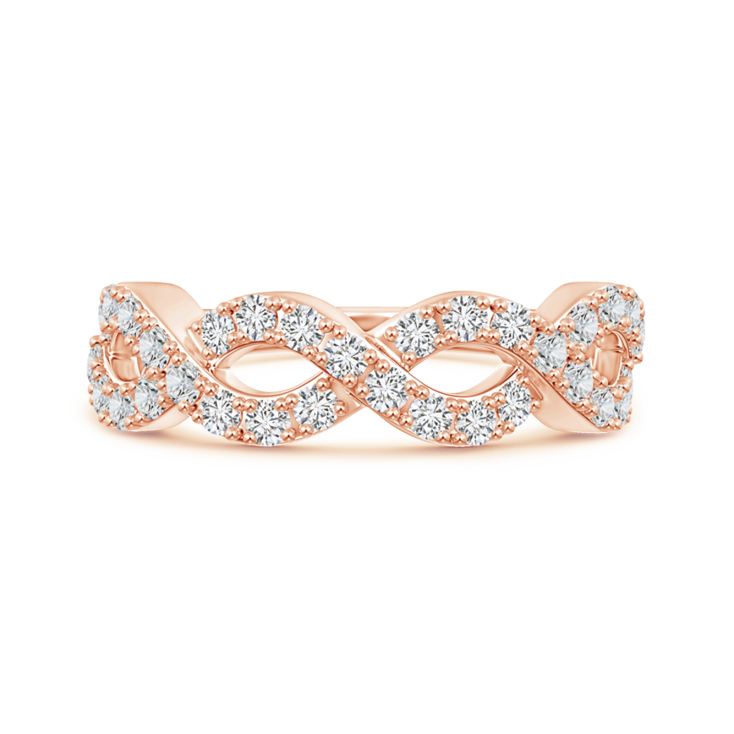 Round Lab Grown Diamond Twisted Infinity Wedding Band - Main Image
