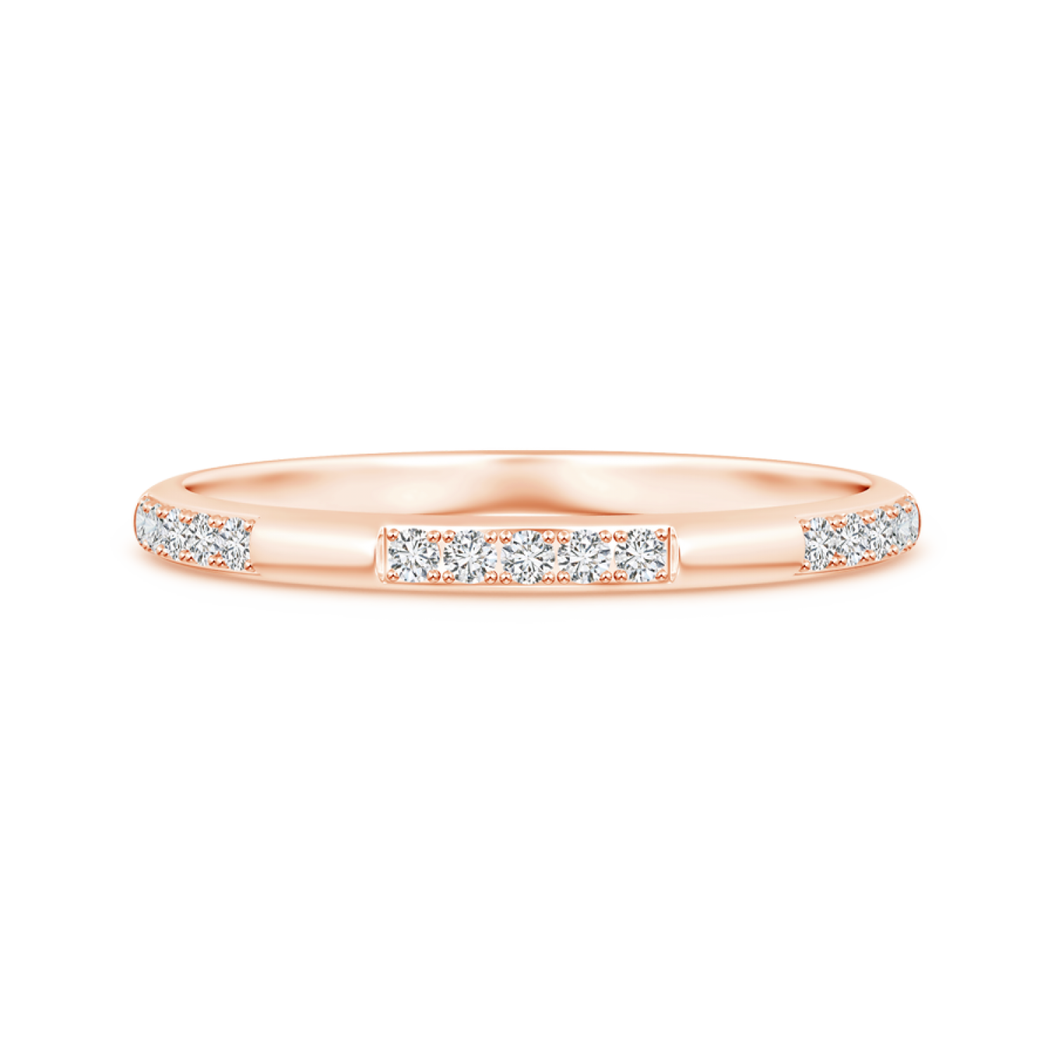 Pave-Set Semi Eternity Lab Grown Diamond Wedding Band for Women - Main Image