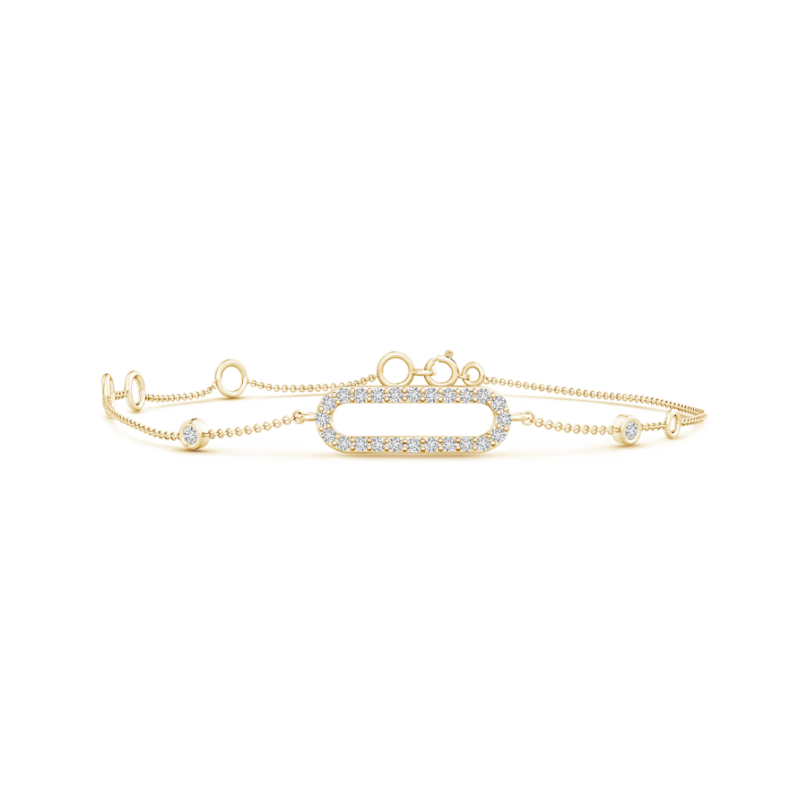 Lab Grown Diamond Elongated Oval Frame Link Bracelet  - Main Image