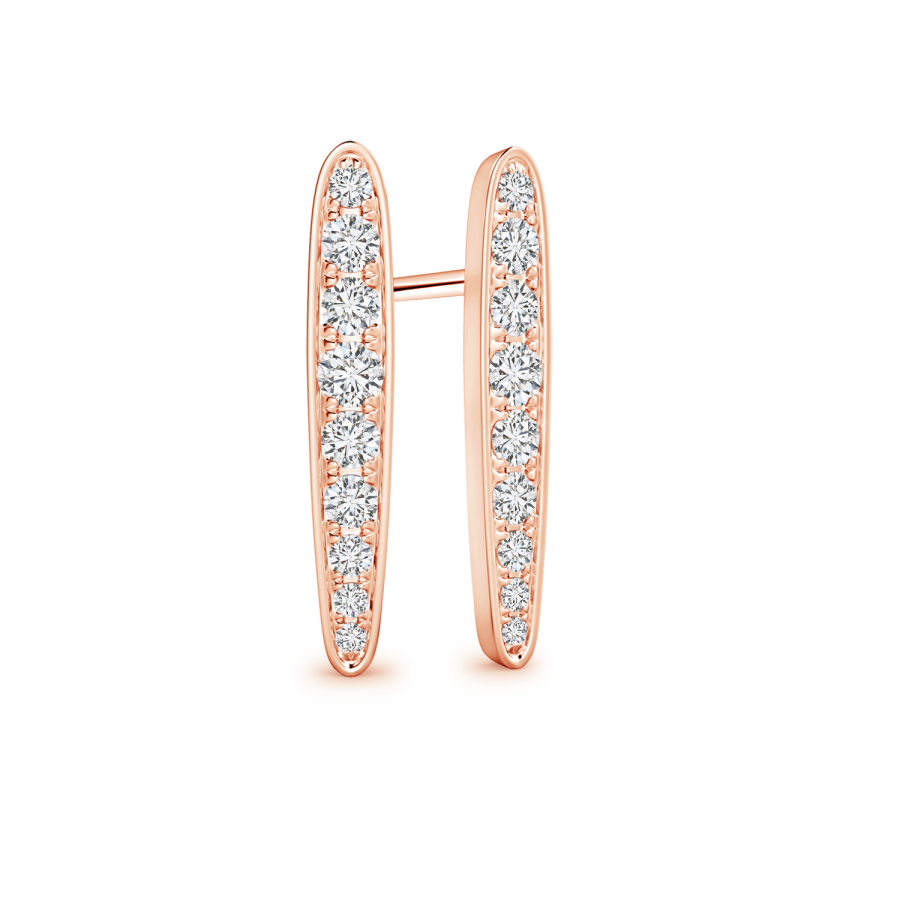 Pave Set Lab Grown Diamond Spear Earrings  - Main Image