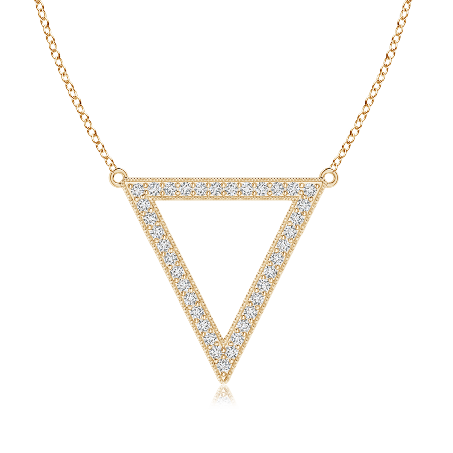 Lab Grown Diamond Open Triangle Necklace - Main Image