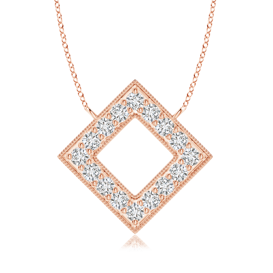 Lab Grown Diamond Geometric Square Necklace - Main Image