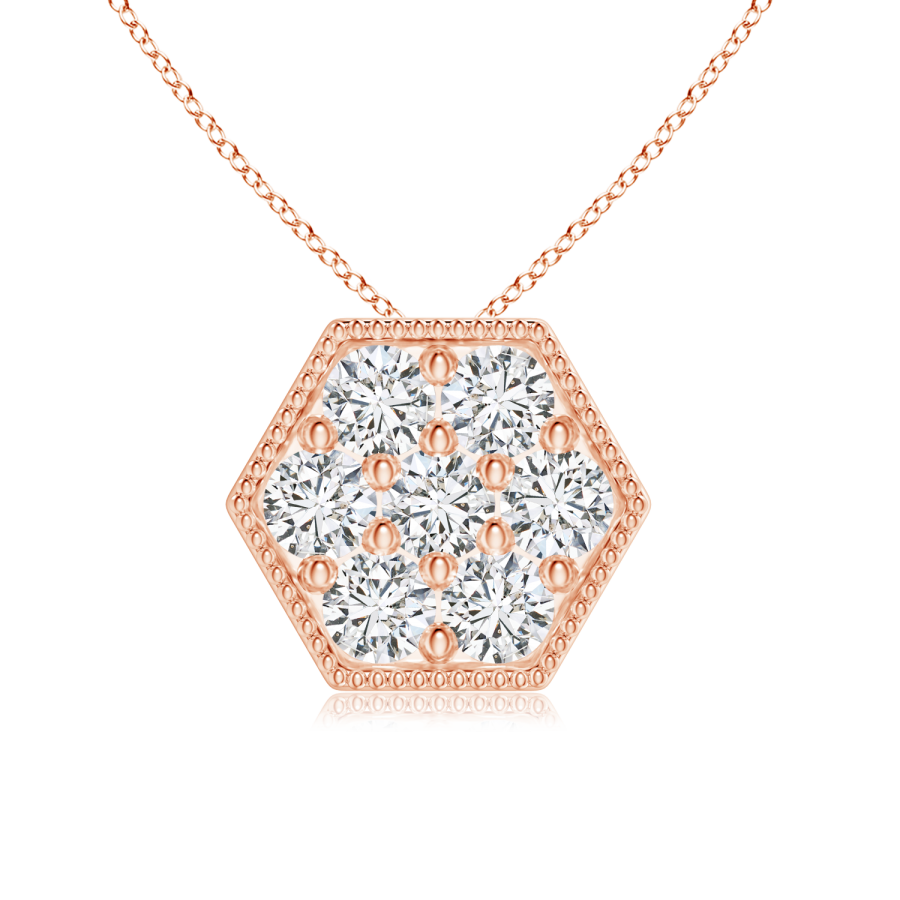 Lab Grown Diamond Hexagon Necklace Pendant - Main Image