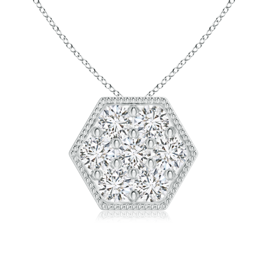 Lab Grown Diamond Hexagon Necklace Pendant - Main Image