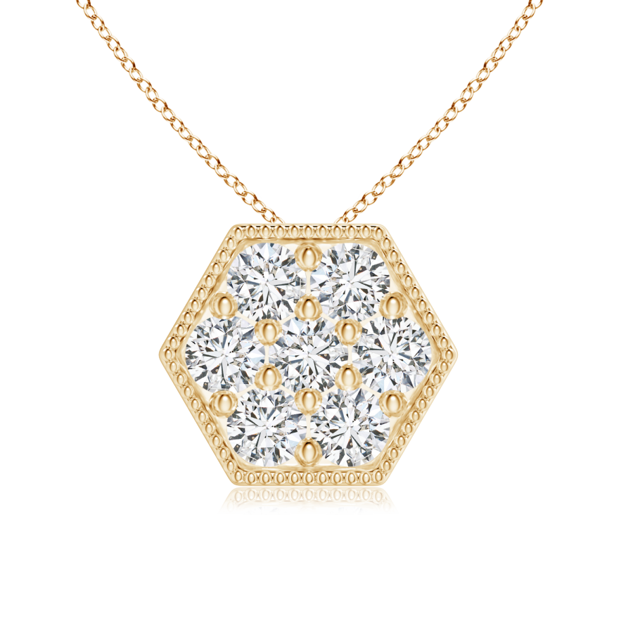 Lab Grown Diamond Hexagon Necklace Pendant - Main Image