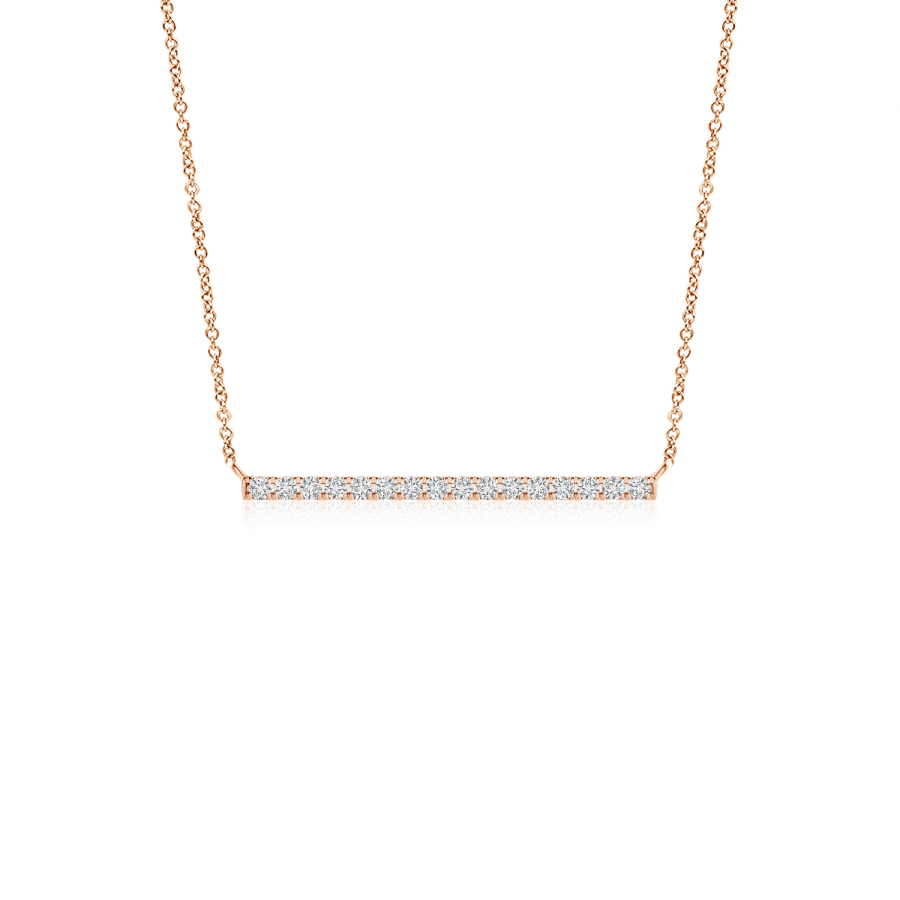 Lab Grown Diamond Horizontal Bar Pendant Necklace - Main Image