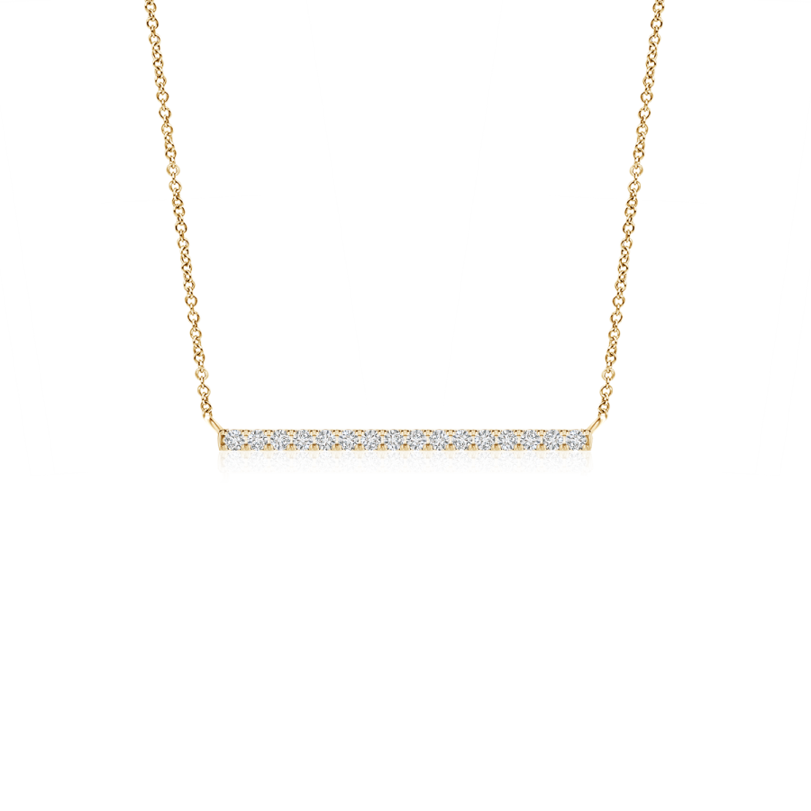 Lab Grown Diamond Horizontal Bar Pendant Necklace - Main Image