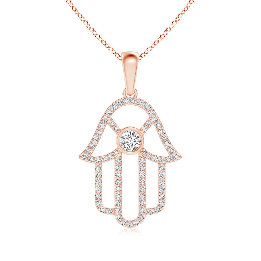  Lab Grown Diamond Hamsa Hand Necklace - Main Image