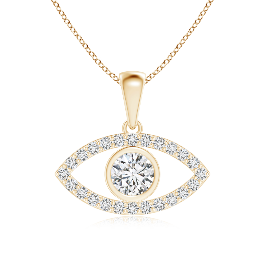 Lab Grown Diamond Evil Eye Dangle Pendant - Main Image