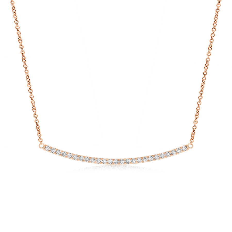 Lab Grown Diamond Horizontal Curved Bar Necklace - Main Image